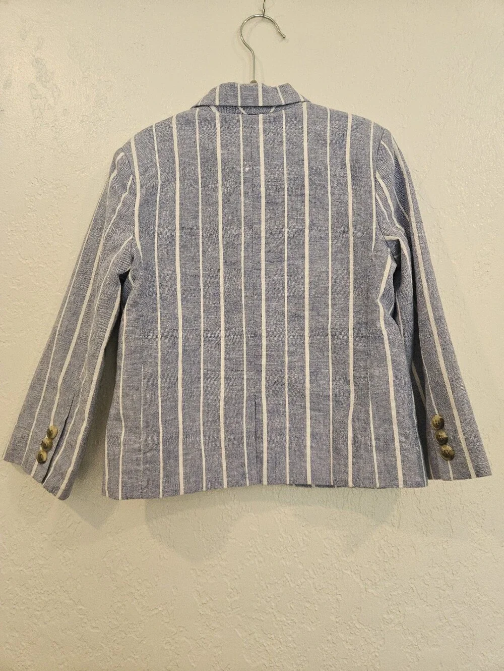 Janie & Jack Blazer Jacket Preppy Classic Blue White Striped Cotton Linen Boys 4